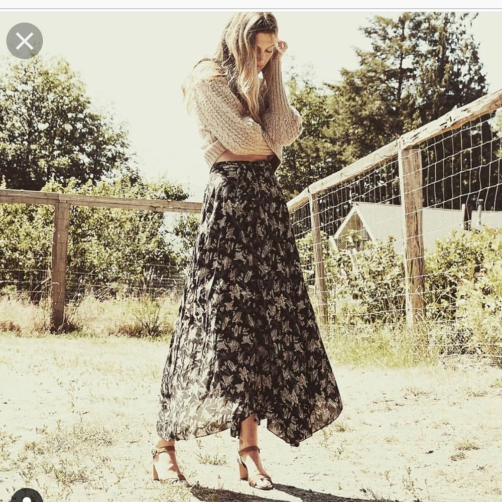 DOEN Julep skirt black Liliam print medium NWT